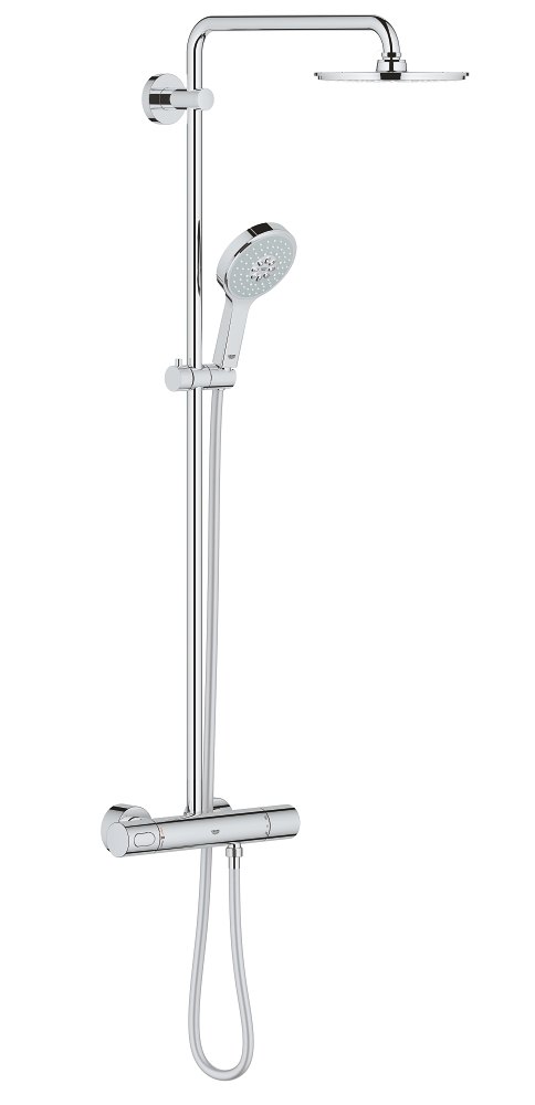 GROHE Rainshower System 210 Shower system with thermostat for wall mounting — Chrome
