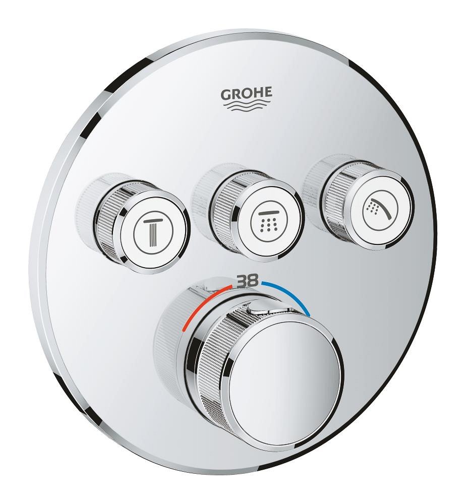 GROHE Grohtherm SmartControl Thermostat for concealed installation with 3 valves — Chrome