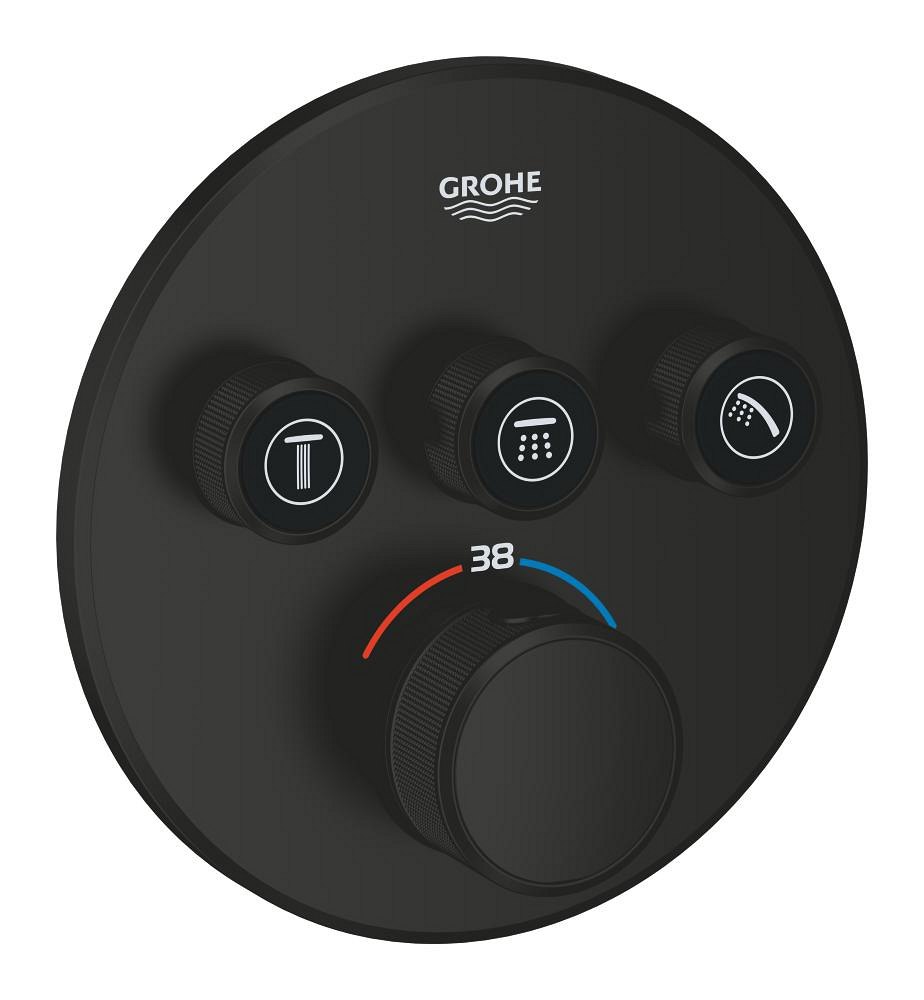 GROHE Grohtherm SmartControl Thermostat for concealed installation with 3 valves — Chrome