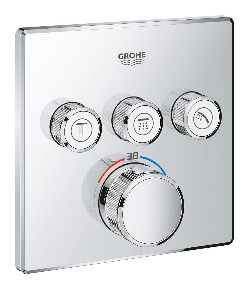 GROHE Grohtherm SmartControl Thermostat for concealed installation with 3 valves — Chrome