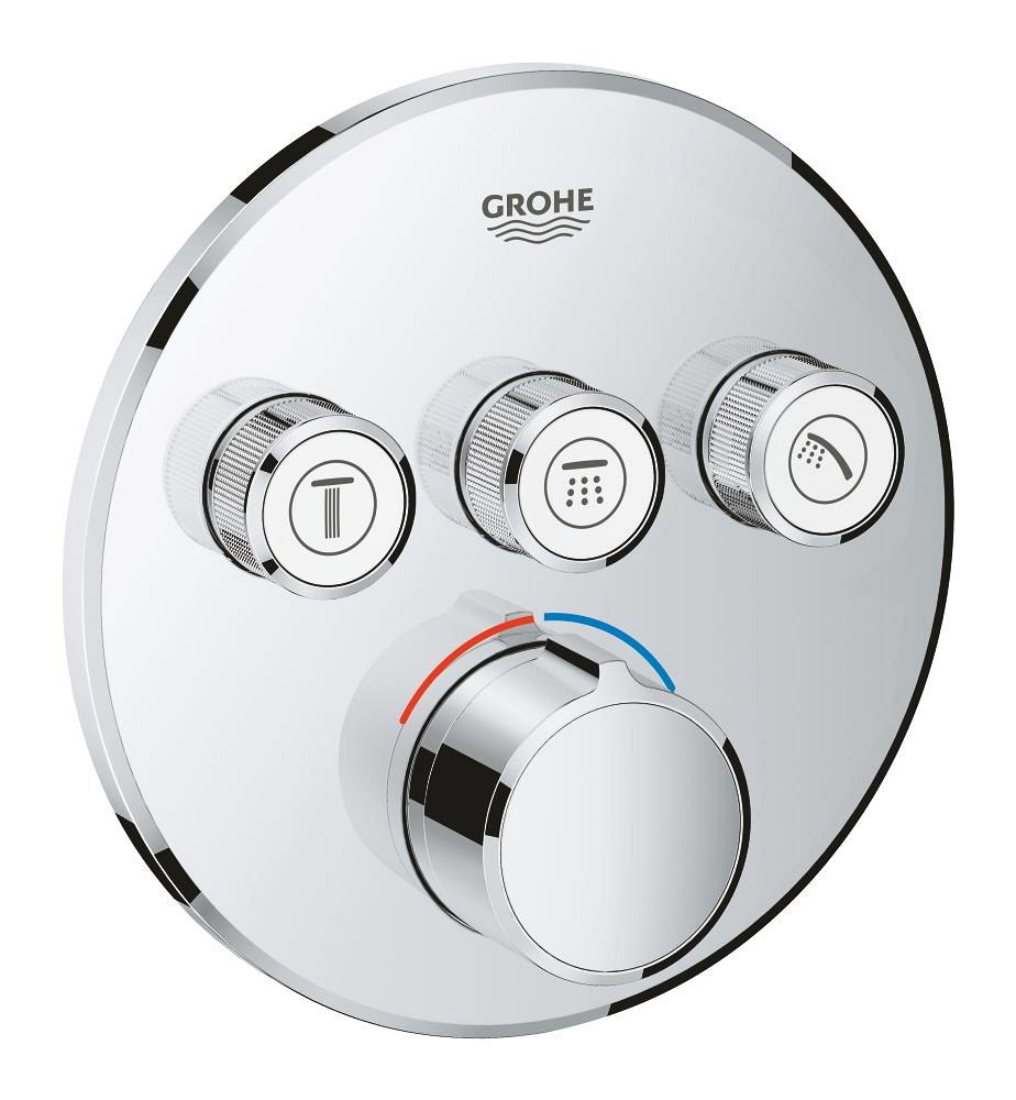 GROHE SmartControl Concealed mixer with 3 valves — Chrome