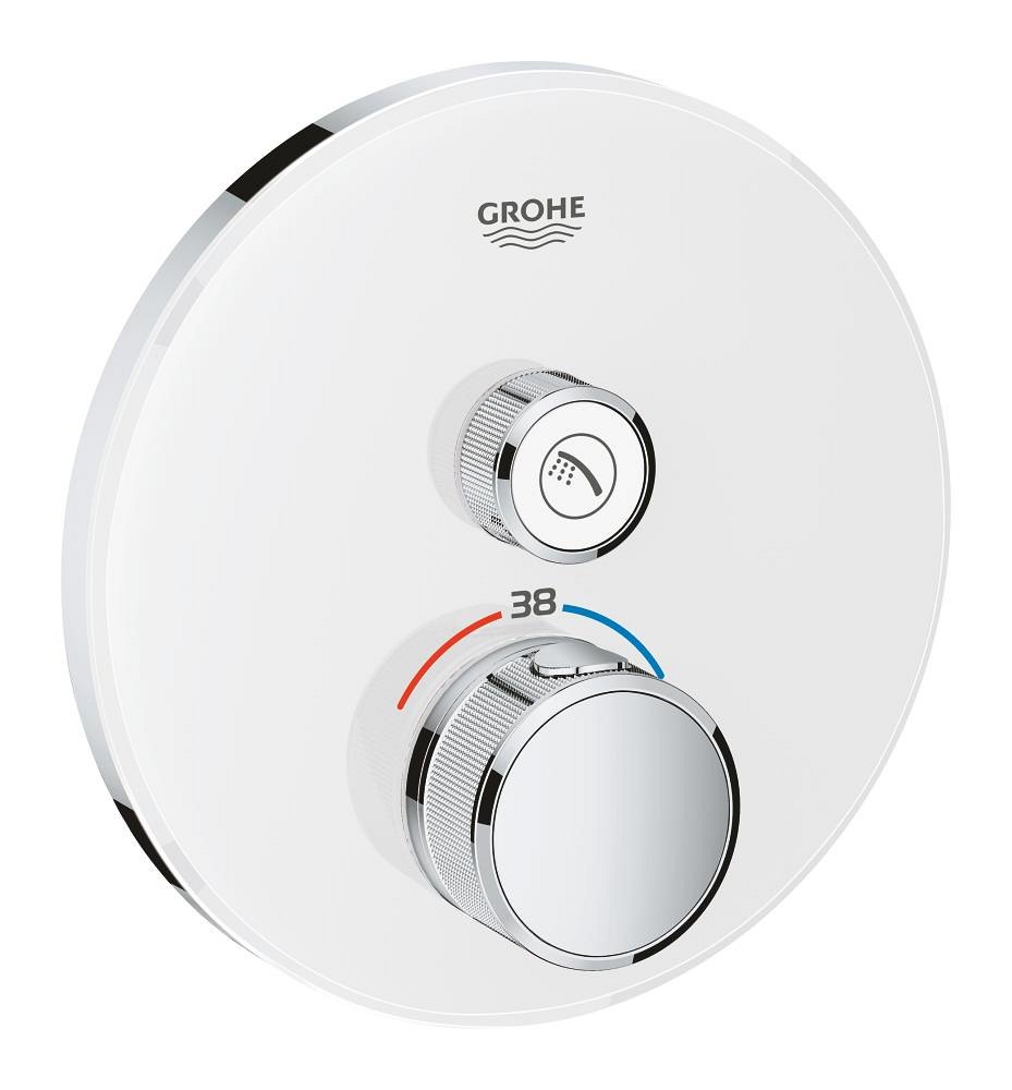 GROHE Grohtherm SmartControl Thermostat for concealed installation with one valve — White chrome