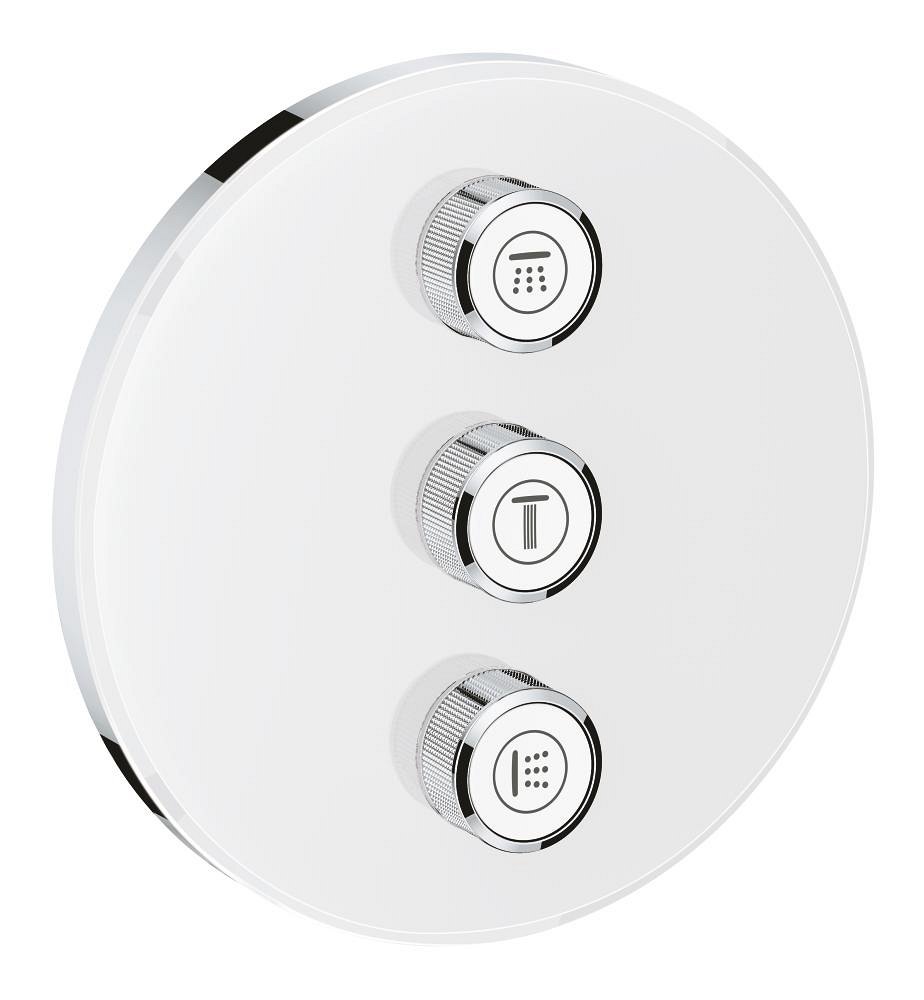 GROHE Grohtherm SmartControl Triple volume control trim — White chrome