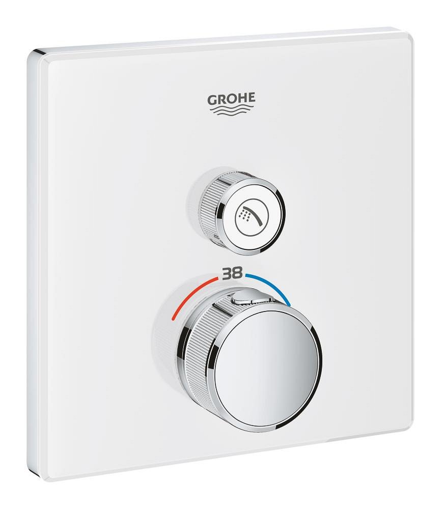 GROHE Grohtherm SmartControl Thermostat for concealed installation with one valve — White chrome