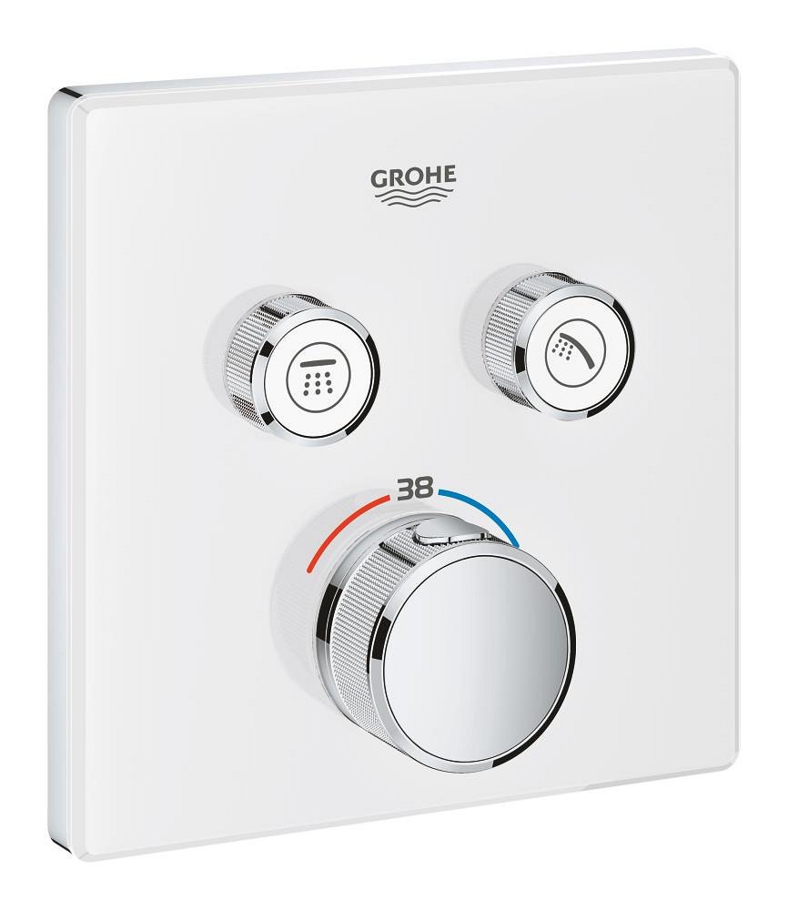 GROHE Grohtherm SmartControl Thermostat for concealed installation with 2 valves — White chrome