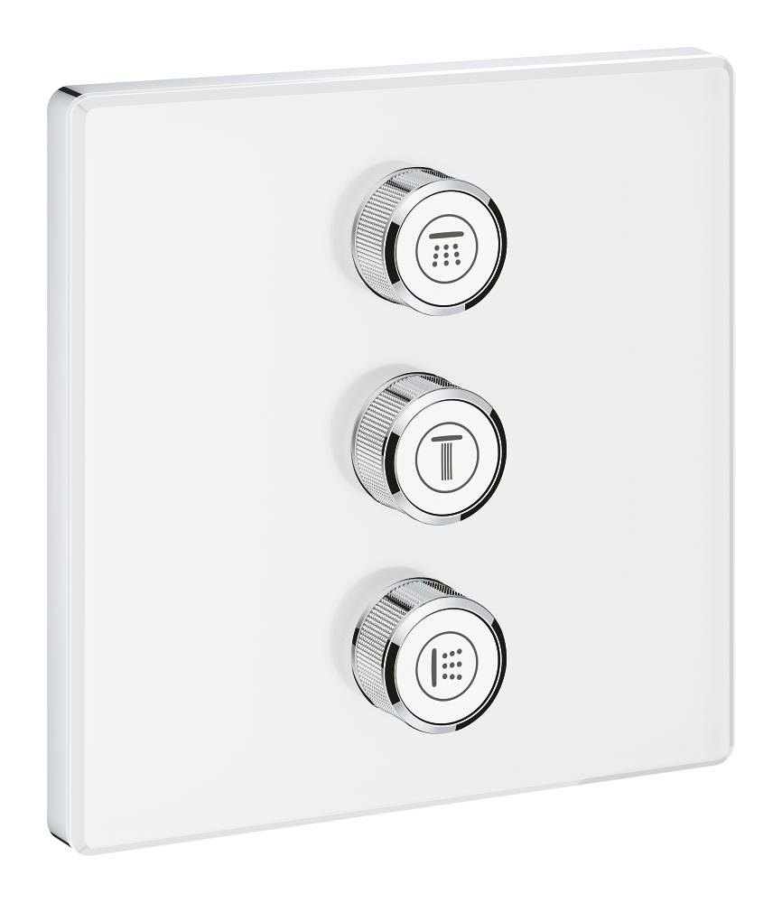 GROHE Grohtherm SmartControl Triple volume control trim — White chrome