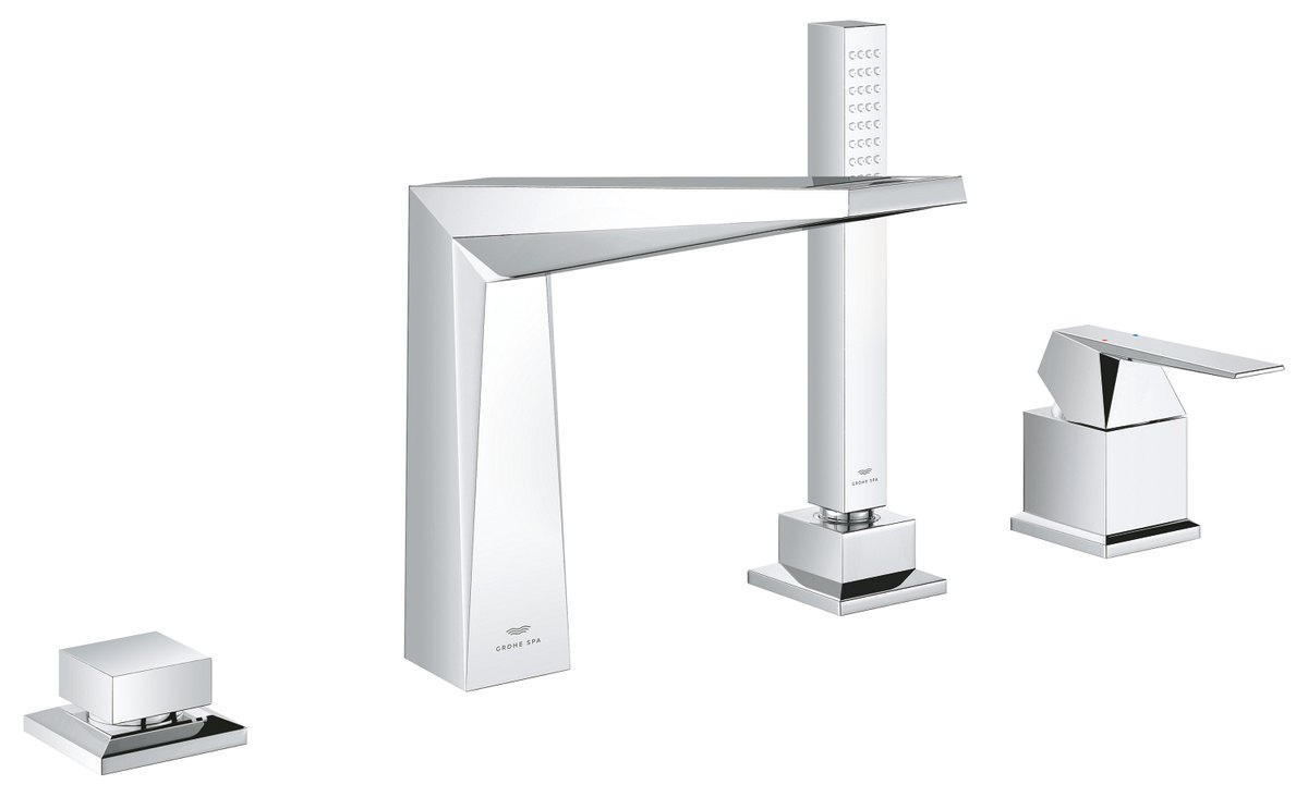 GROHE Allure Brilliant Four hole single lever bath combination — Chrome
