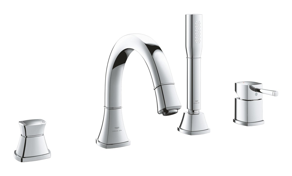 GROHE Grandera Four hole single lever bath combination — Chrome