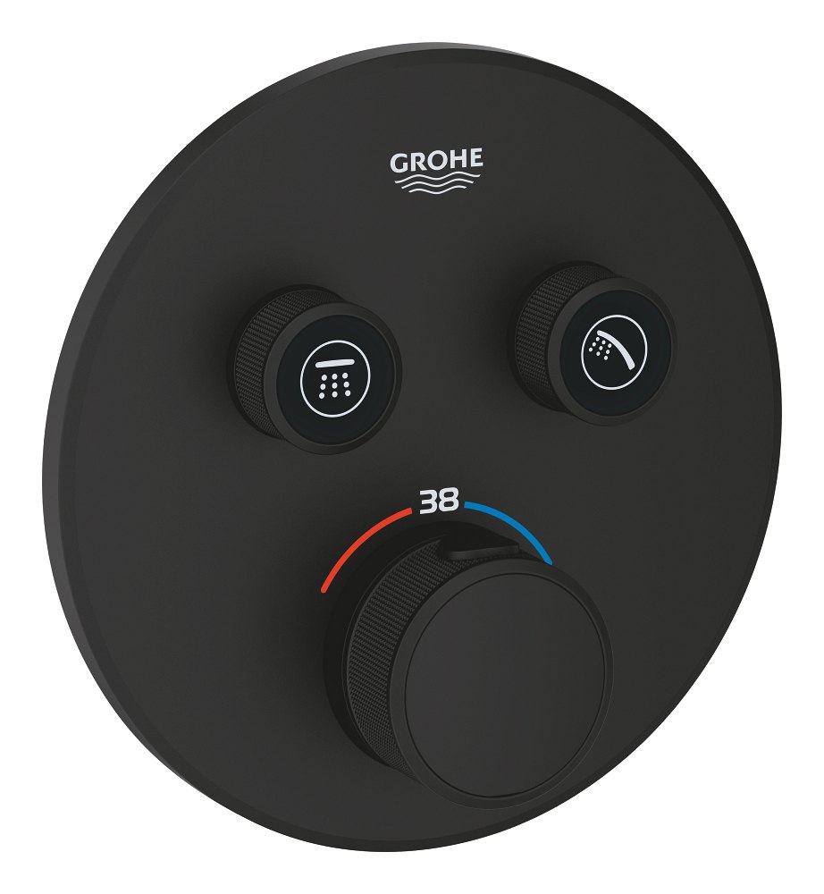 GROHE Grohtherm SmartControl Thermostat for concealed installation with 2 valves — Phantom Black