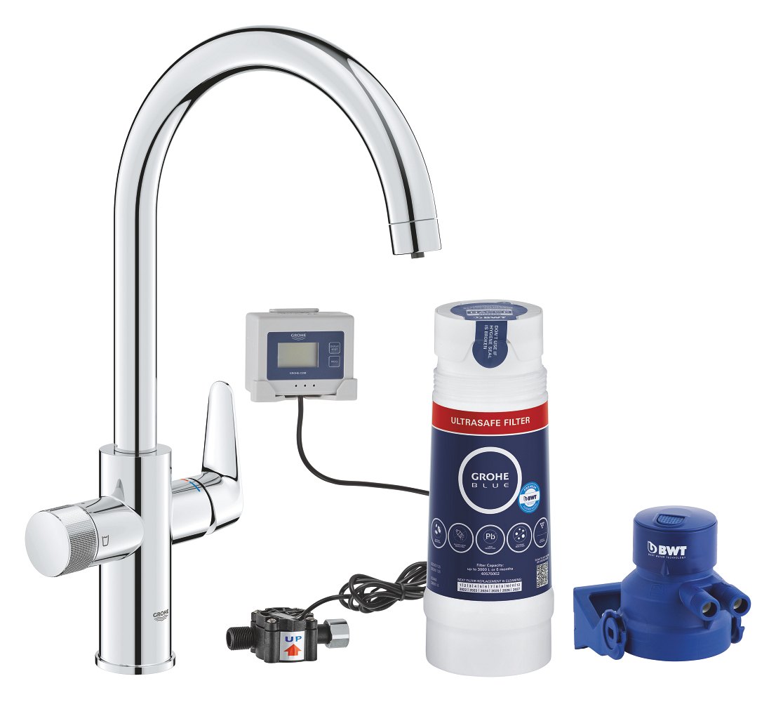 GROHE GROHE Blue Pure BauCurve Starter kit with Ultrasafe filter — Chrome