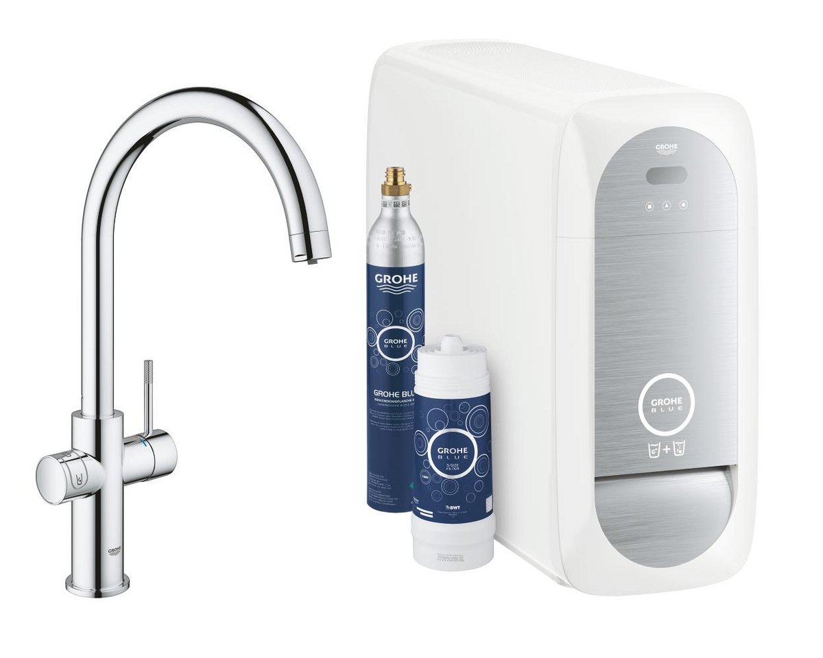 GROHE GROHE Blue Home C spout Starter kit — Chrome