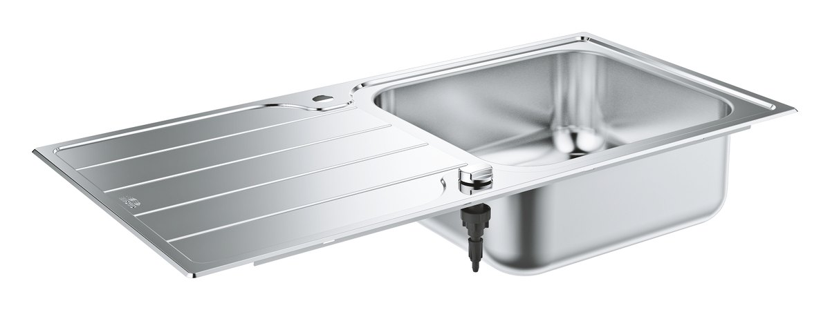 GROHE K500 Stainless steel sink with drainer — Stainless steel