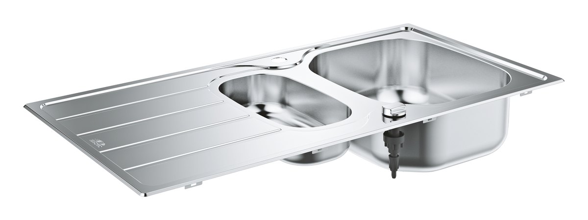 GROHE K200 Stainless steel sink with drainer — Stainless steel