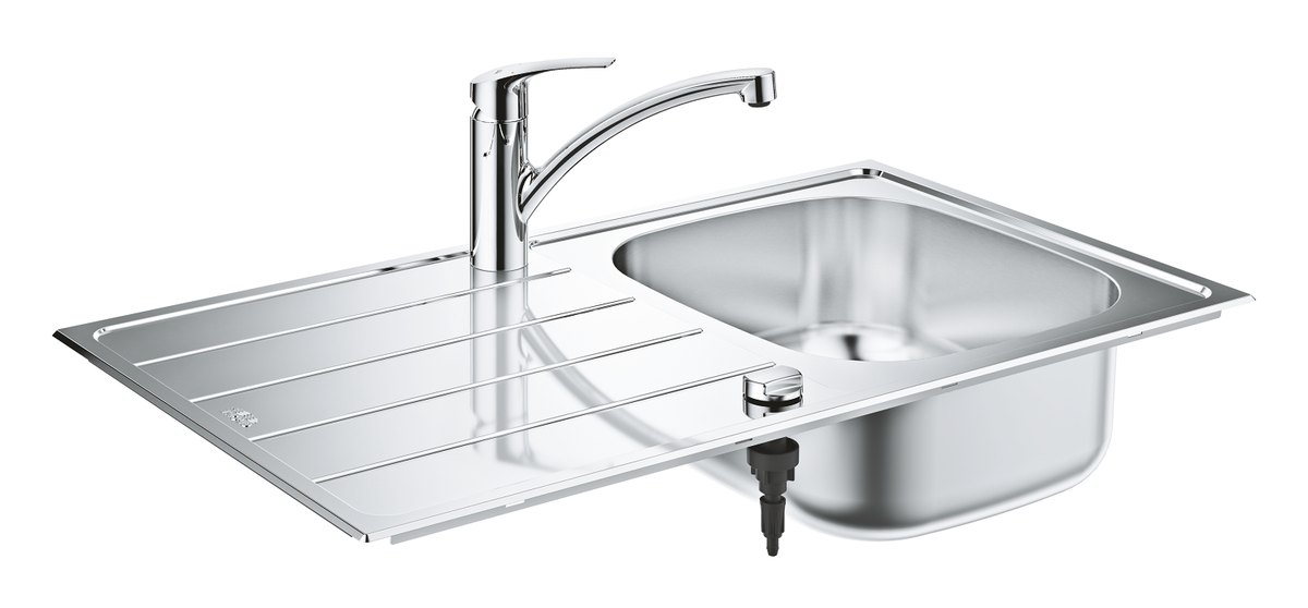 GROHE Eurosmart Kitchen sink and tap bundle — Stainless steel