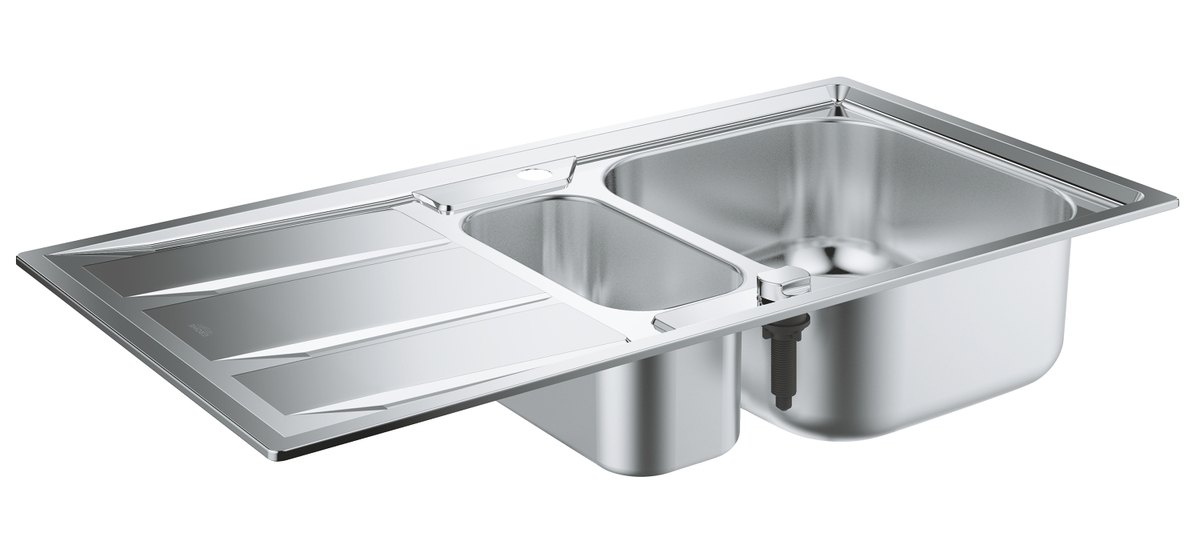 GROHE K400 Stainless steel sink with drainer — Stainless steel