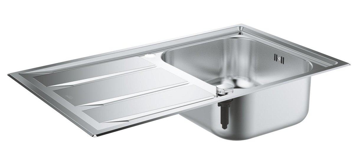 GROHE K400 Stainless steel sink with drainer — Stainless steel