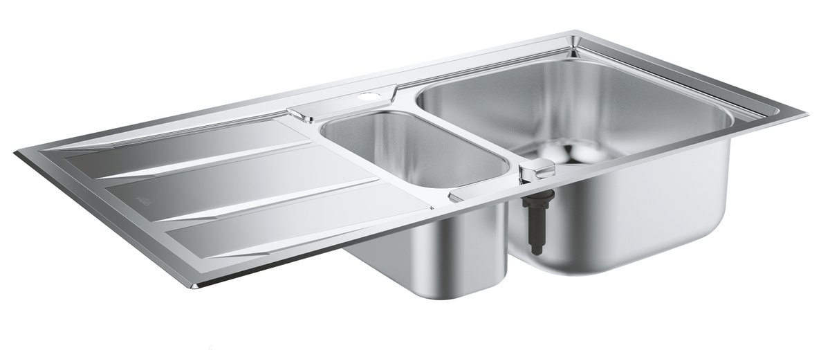 GROHE K400 Stainless steel sink with drainer — Stainless steel