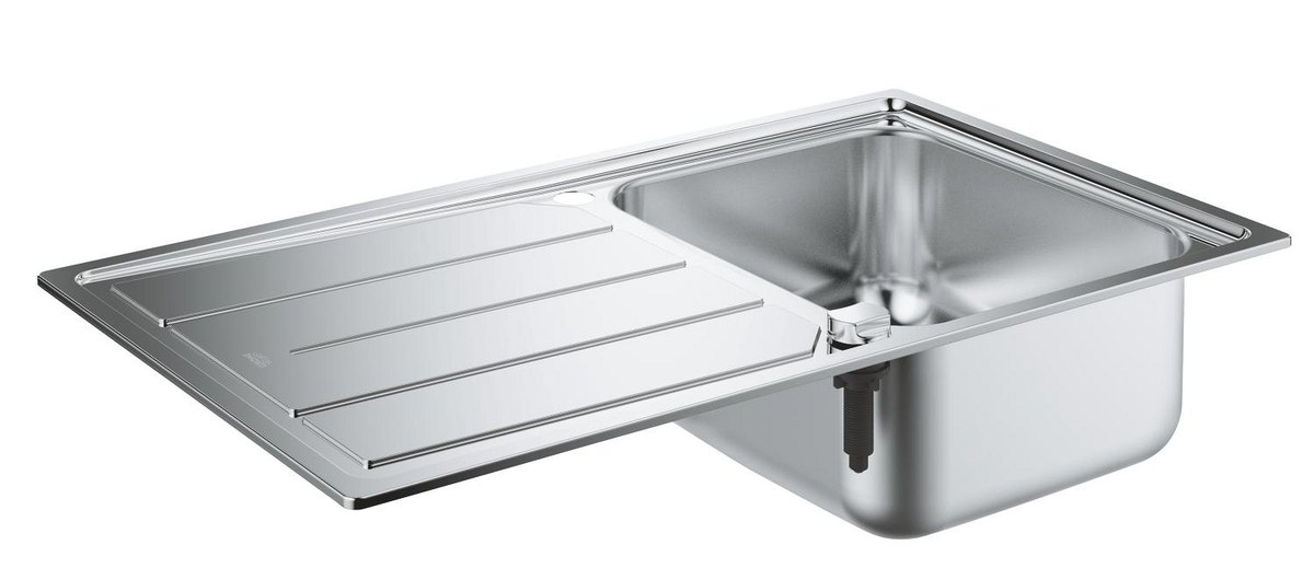 GROHE K500 Stainless steel sink with drainer — Stainless steel