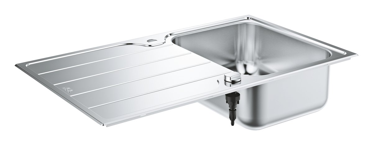 GROHE K500 Stainless steel sink with drainer — Stainless steel