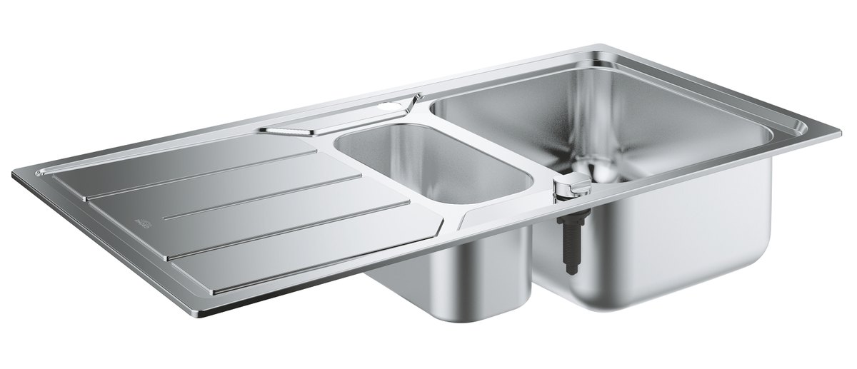 GROHE K500 Stainless steel sink with drainer — Stainless steel
