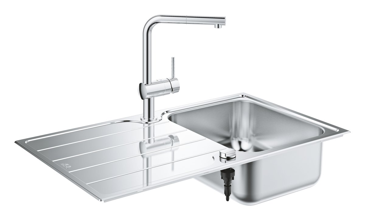 GROHE Minta Kitchen sink and tap bundle — Stainless steel
