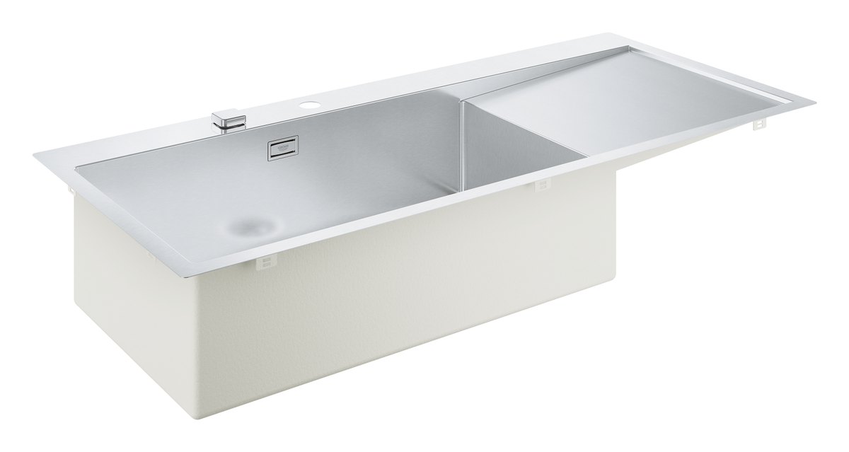 GROHE K1000 Stainless steel sink with drainer — Stainless steel