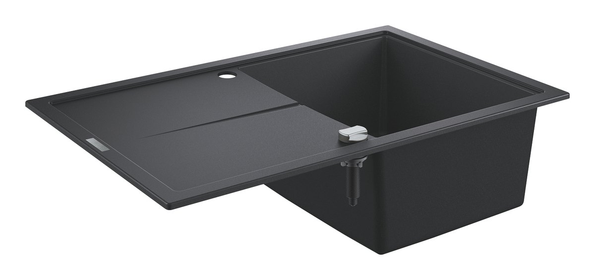 GROHE K400 Composite sink with drainer — Black