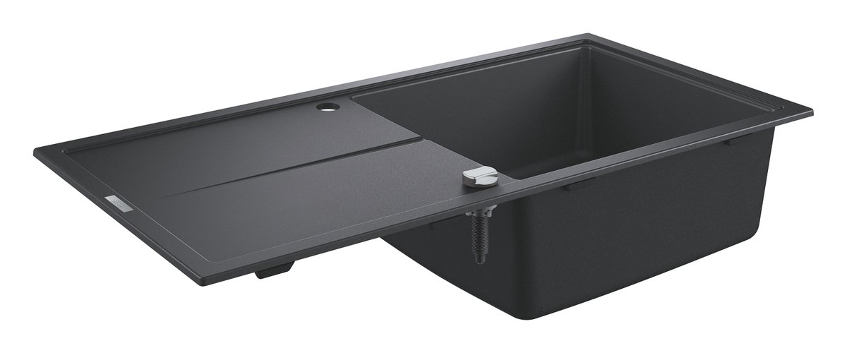 GROHE K400 Composite sink with drainer — Black