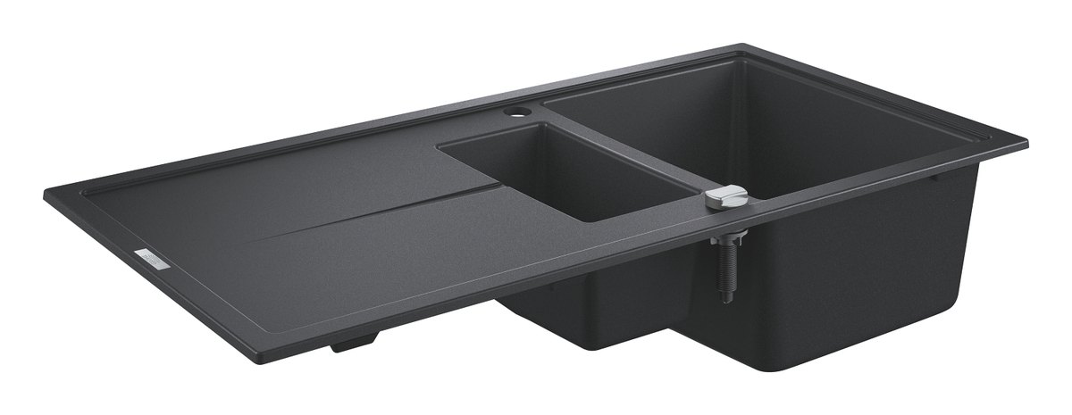 GROHE K400 Composite sink with drainer — Black