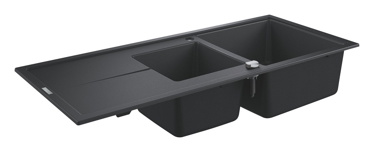 GROHE K400 Composite sink with drainer — Black