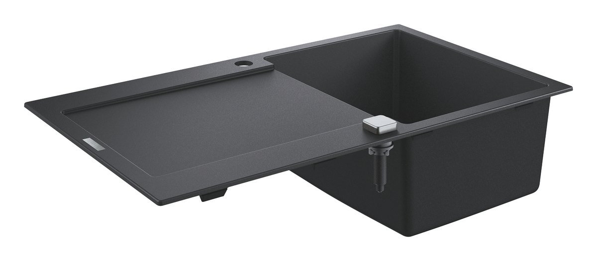 GROHE K500 Composite sink with drainer — Black