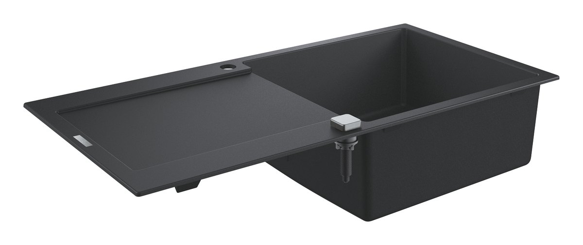 GROHE K500 Composite sink with drainer — Black