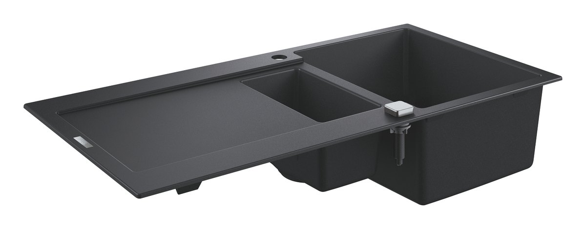 GROHE K500 Composite sink with drainer — Black