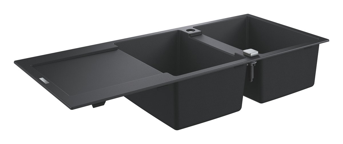 GROHE K500 Composite sink with drainer — Black