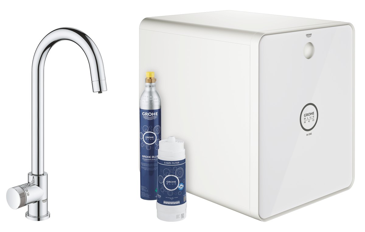 GROHE GROHE Blue Red in One C spout Mono kit — Chrome