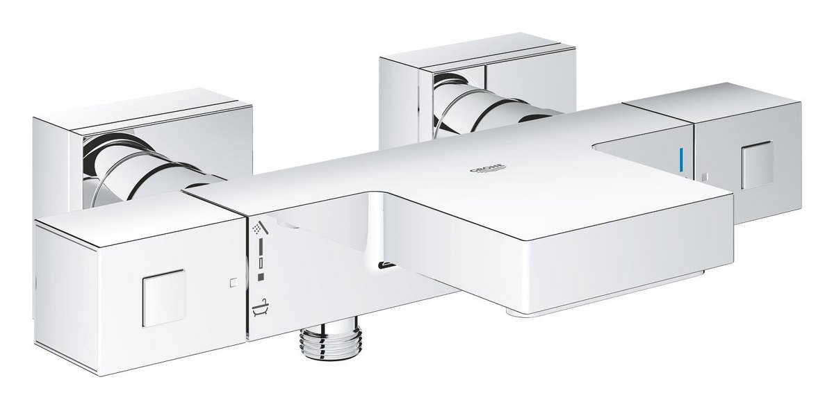 GROHE Grohtherm Cube Thermostatic bath mixer 1/2" — Chrome