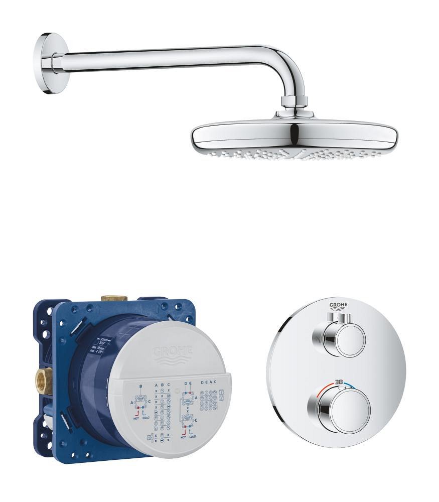 GROHE Grohtherm Perfect shower set with Tempesta 210 — Chrome