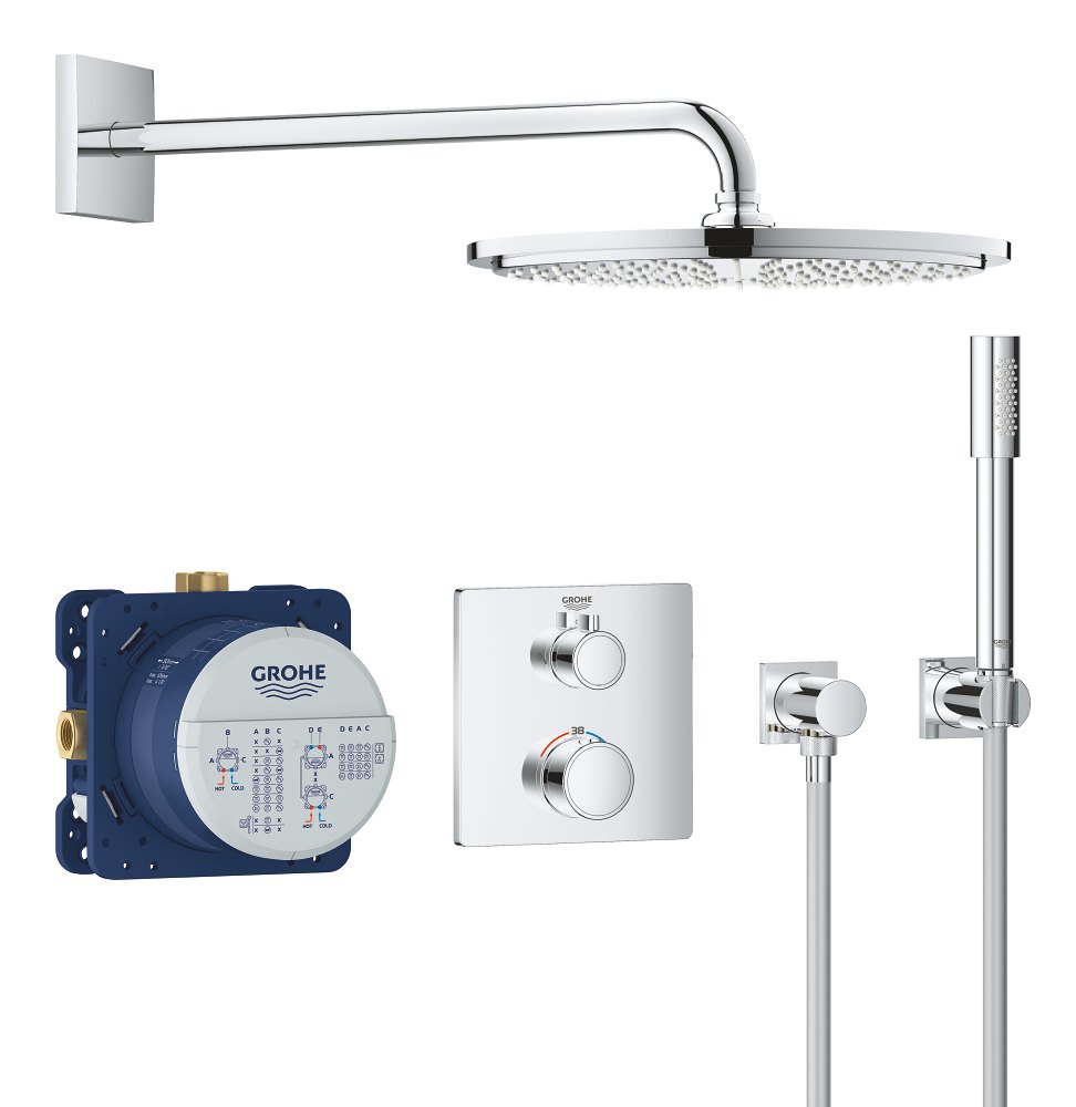 GROHE Grohtherm Perfect shower set with Rainshower Cosmopolitan 310 — Chrome