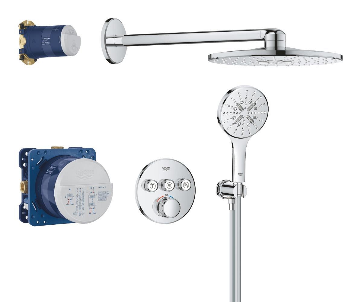 GROHE Grohtherm SmartControl Concealed shower system with Rainshower SmartActive 310 — Chrome
