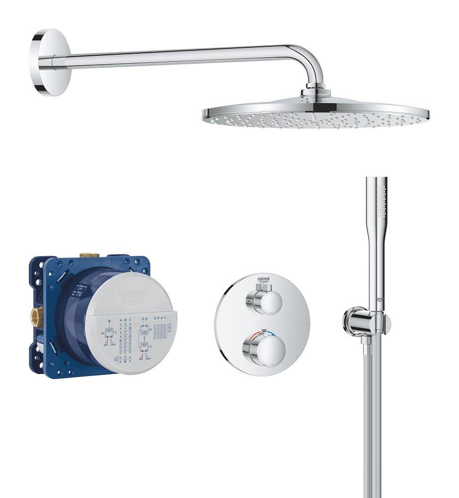 GROHE Grohtherm Concealed shower system with Rainshower Mono 310 — Chrome