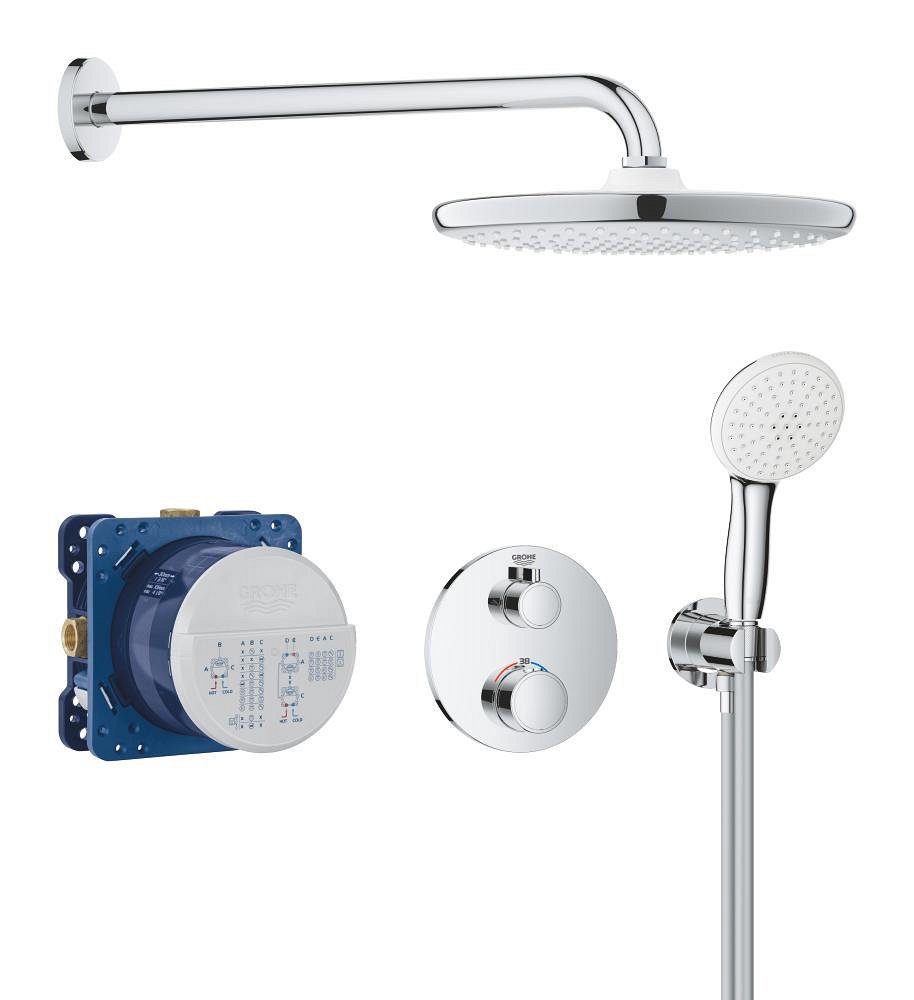 GROHE Grohtherm Concealed shower system with Tempesta 250 — Chrome