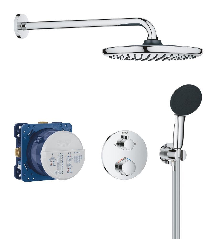 GROHE Precision Thermostat Concealed shower system with Vitalio Start 250 — Chrome