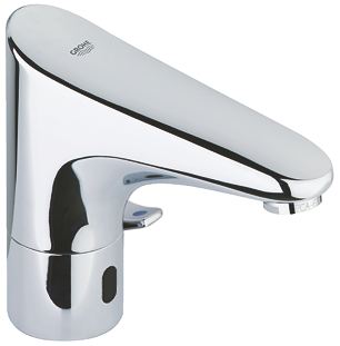 GROHE Europlus E Infra red electronic basin mixer 1/2" with mixing device and adjustable temperature limiter — Chrome