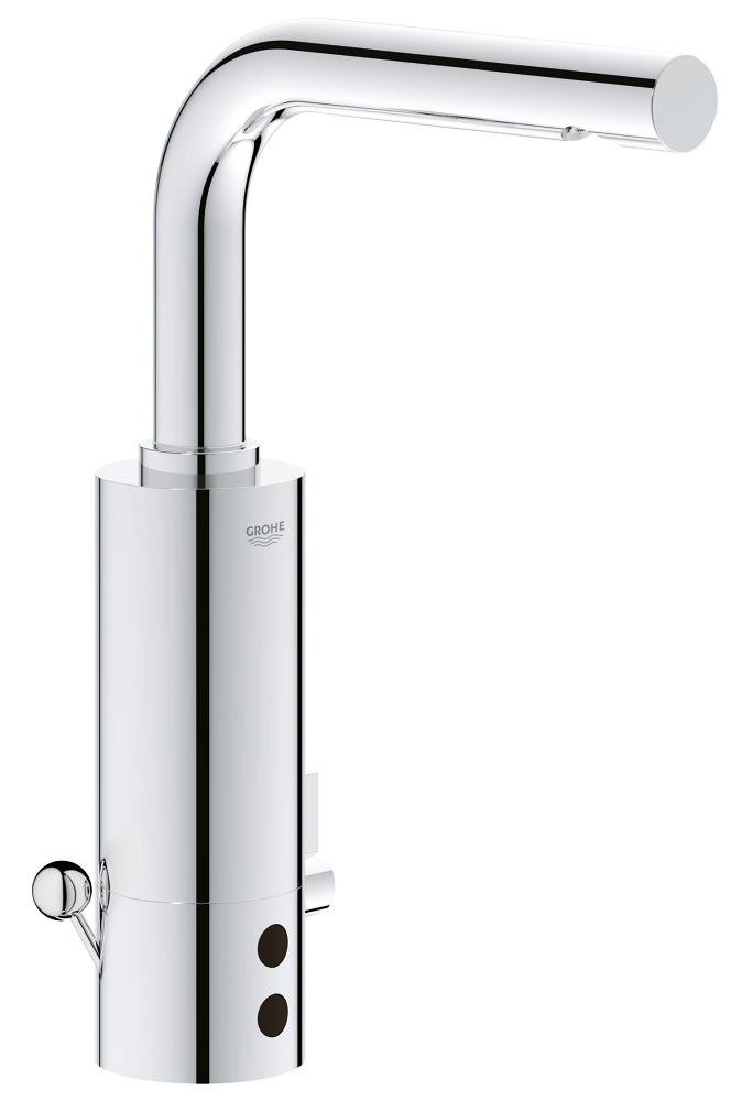 GROHE Essence E Infra red electronic basin mixer 1/2" with mixing device adjustable temperature limiter and waste set — Chrome