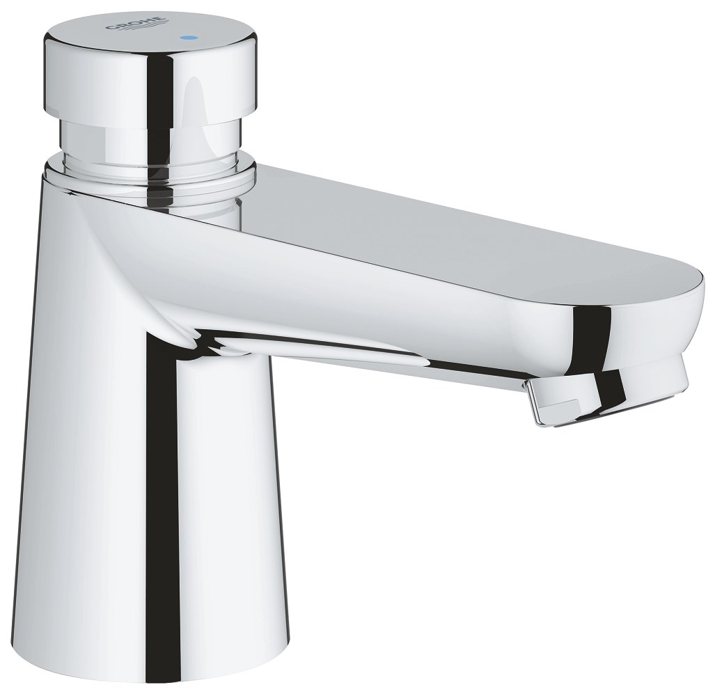 GROHE Eurosmart Cosmopolitan T Self closing pillar tap 1/2" — Chrome