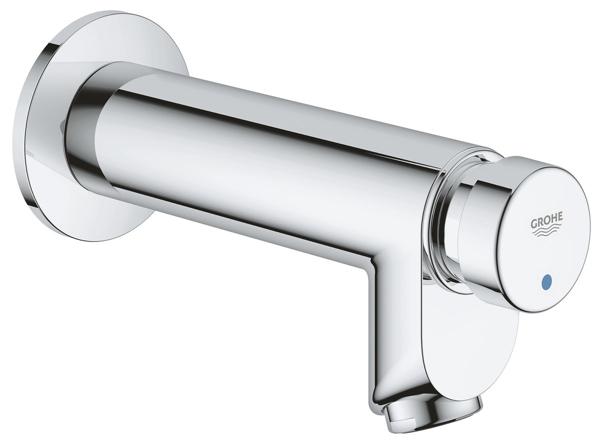 GROHE Eurosmart Cosmopolitan T Self closing pillar tap 1/2" wall mounted — Chrome