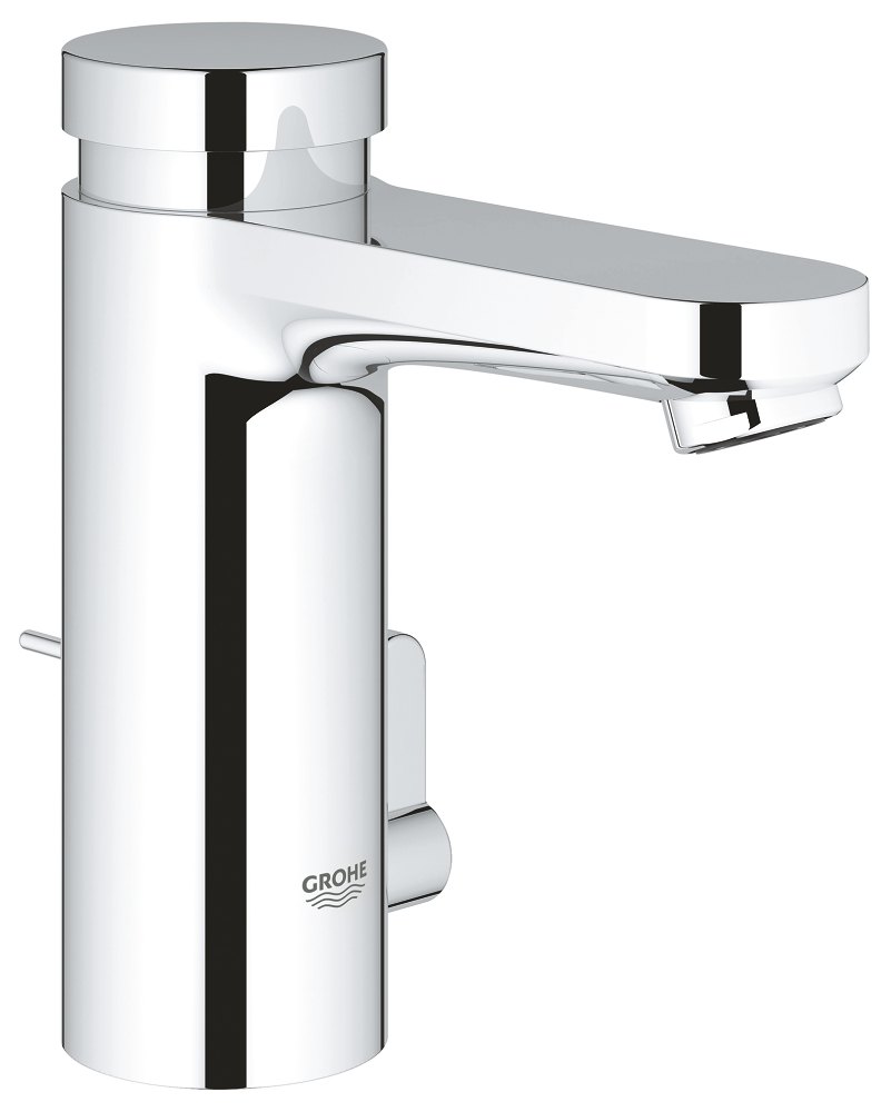 GROHE Eurosmart Cosmopolitan T Self closing basin mixer with mixing device and adjustable temperature limiter — Chrome