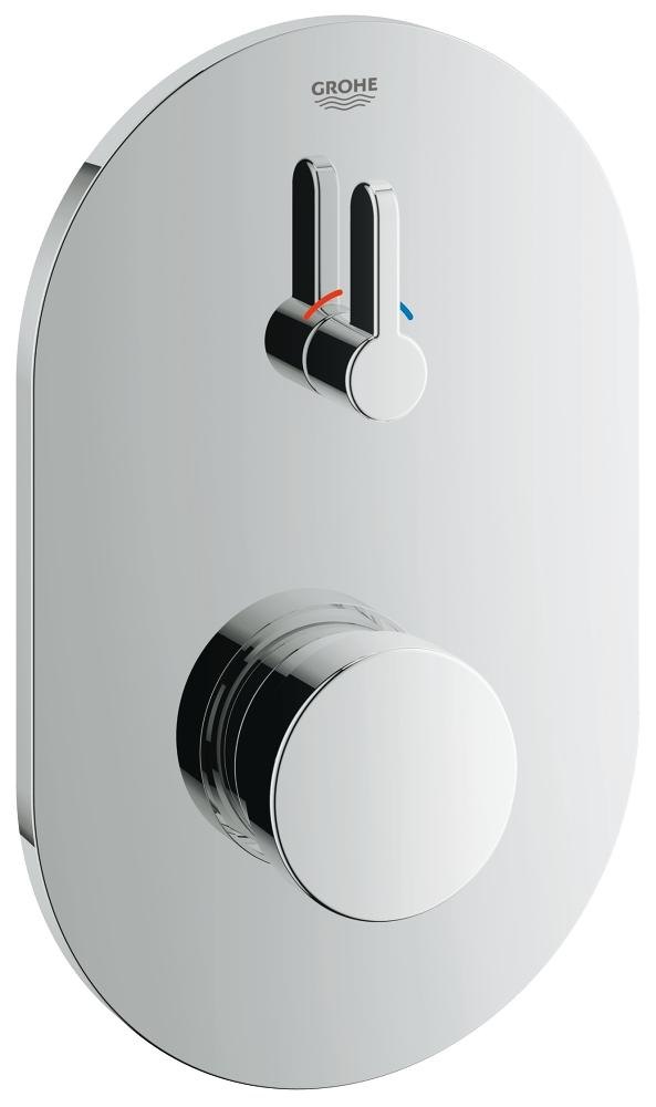 GROHE Eurosmart Cosmopolitan T Self closing shower mixer 1/2" with mixing device and adjustable temperature limiter — Chrome