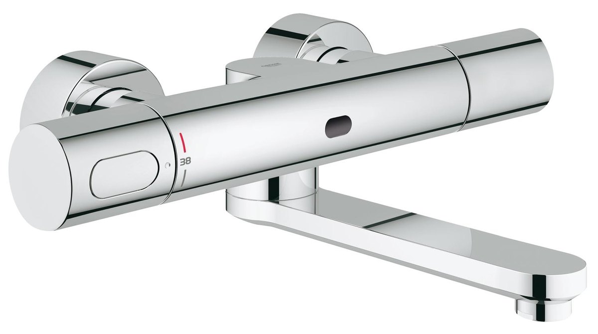 GROHE Eurosmart Cosmopolitan E Infra red electronic wall basin mixer with thermostatic temperature control M — Chrome