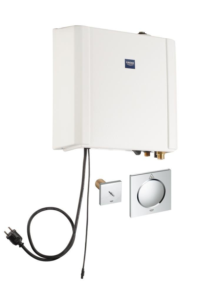 GROHE GROHE F digital Deluxe Steam generator 2/2" kW with steam outlet and temperature sensor — Chrome